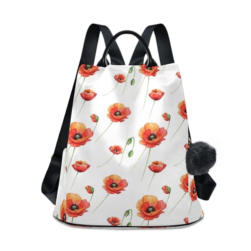 Sac à dos femme fleurs aquarelle avec plusieurs poches en tissu polyester résistant et imperméable