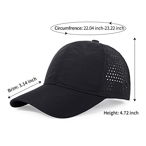 Crazy Era Waterproof Sports Performance Hat Running Hat Mesh Cap Lightweight Quick Drying Hat Runner Cap For Men Women Black #TOP2