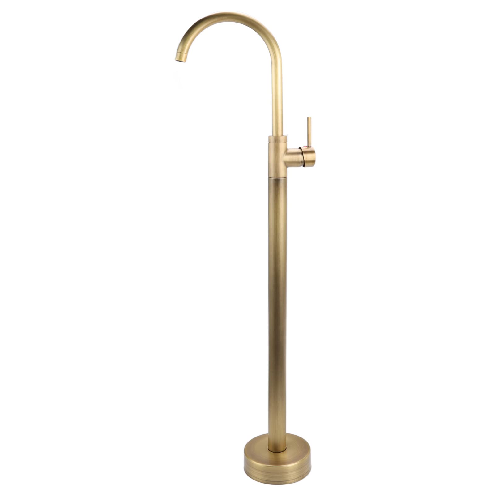 Depisuta Freestanding Bathtub Faucet,43.3inch Floor Mount Tub Filler Shower Faucets, Brass Stainless Steel Floor Stand Tap for Column Type Basin, Bathroom Faucets (Antique)