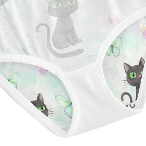 Black Cats Green Eyes Girl Panties, Toddler Girl Briefs, Cotton Underwear for Girls, 2–8 Years4