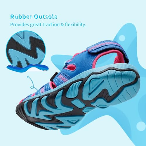 Image of DREAM PAIRS Boys Girls Summer Outdoor Athletic Sport Sandals Walking Water Hiking Hook and Loop Adjustable Multicolor for Toddler /Little /Big Kids