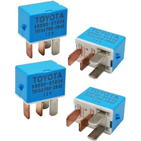 Set of 4 Relay 90987-02027- 4-Pin AC Automotive Relays for Enhanced Electrical System Performance - Compatible with 1997-2014 Toyota and Lexus Vehicles Cover