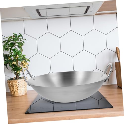 Wok resistente con doble mango de acero inoxidable miniatura 4