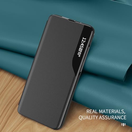 Flip Leather Cover iPhone 16 étui rigide antichoc Clear View
