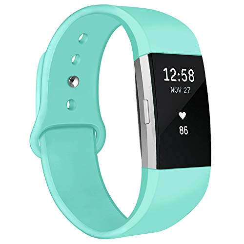NAHAI Bands Compatible with Fitbit Charge 2, Soft Silicone Replacement Bands Adjustable Sport...