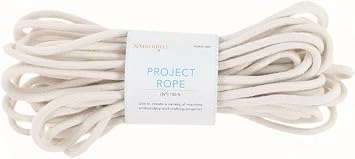 Kimberbell Project Rope 100 Ft x 14 Thick Cotton Exterior with Strong Polyester Core Durable Craft Rope for Rope Bowls, Machine Embroidery, Sewing & DIY Projects