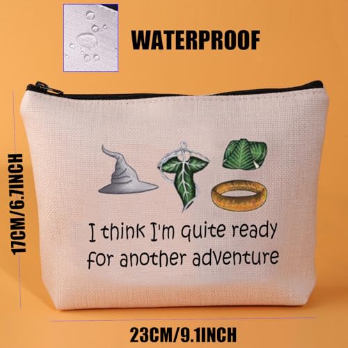 PXTIDY Movie Gift I Think I'm Quite Ready for Another Adventure Movie Merch Makeup Bag Lord for Fans, Beige, One_Size - Image 3