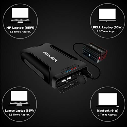 Image of COOLNUT 60000 mAh Power Bank for All Laptops, Tablets, Smart Phones, WiFi Router - Black