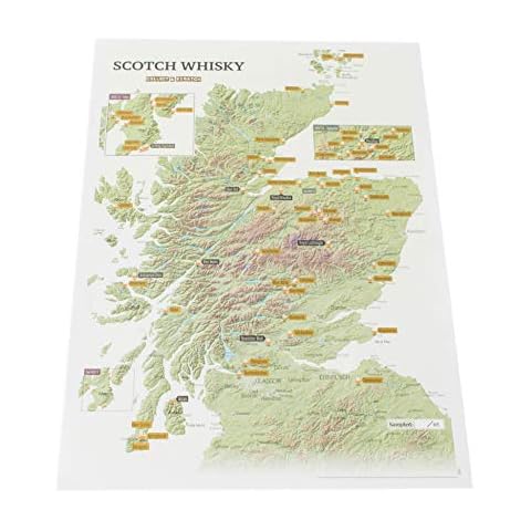 Whisky Distilleries Collect and Scratch Print - Poster for Scotch lovers - 29.7 (w) x 42.0 (h) cm Cover