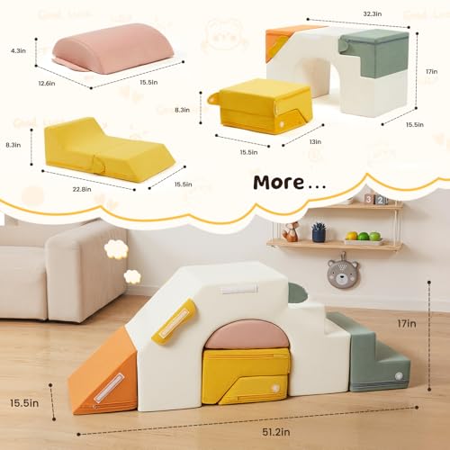 Frogprin Toddler Soft Climbing Toys, Baby Foam Climbing Blocks, Indoor Playground Climbing Toys, Kids Crawl Activity Play Set, Boosts Motor Skills & Color Coordination, Development Ideal Gift for Kids by Frogprin - Used condition - Image 5