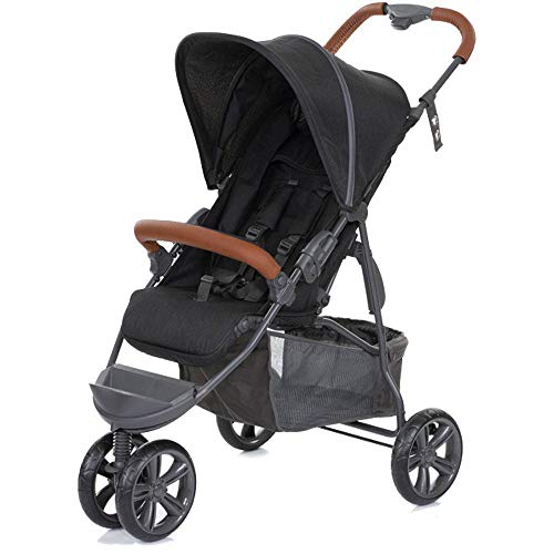 Carrinho De Bebê Passeio Moving Light Woven Black (Detalhe em Couro) - ABC Design