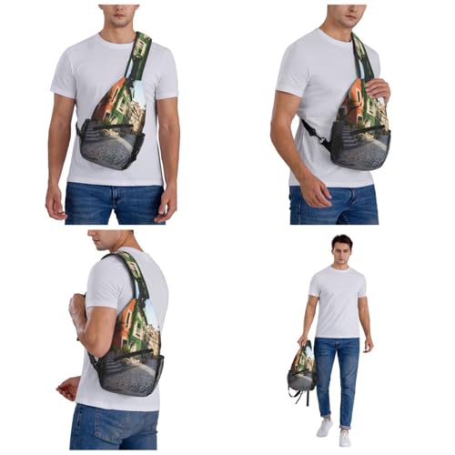 Bolso cruzado tipo sling para hombres y mujeres negro miniatura 7