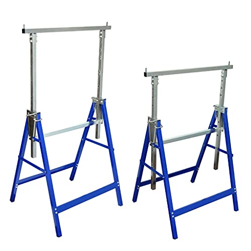 heybb Set de 2 Andamios de Caballete Borriquetas Madera Caballete Regulable