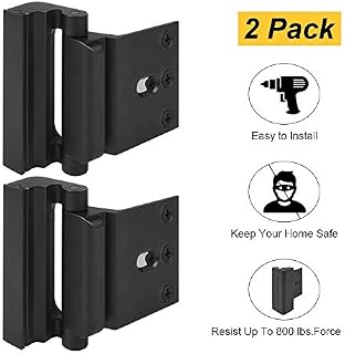 Home Security Door Lock, Childproof Door Reinforcement Lock with 3" Stop Withstand 800