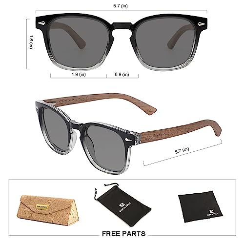 Image of HD Polarized Wood Sunglasses for Men and Women UV400 Protection Sports Classic Retro