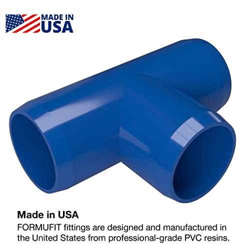 Formufit F114Tee-Bl-4 Tee Pvc Fitting, Furniture Grade, 1-1/4" Size, Blue (Pack Of 4) #TOP1
