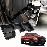 Vesul Under Seat Storage Compatible with 2019-2026 Dodge Ram 1500 Crew Cab Heavy-Duty Truck Under Back Seat Organizer Box with Detachable Portable Organizer Black