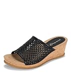 BareTraps Women's FLOSSEY Sandal, BLACK, 7.5 Medium US