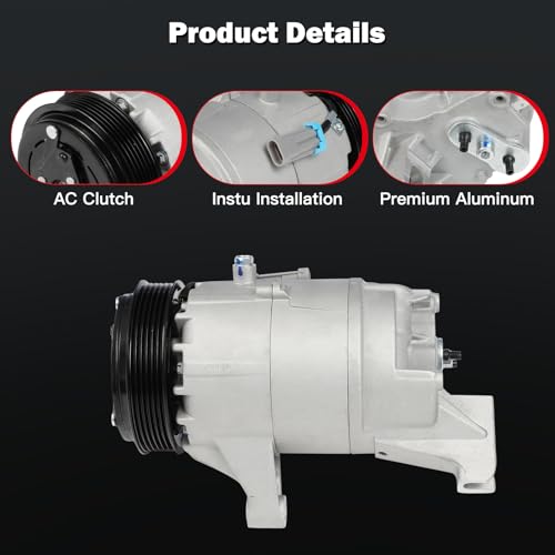 Image of Air Conditioning Compressor for Buick Allure LaCrosse for Chevrolet Impala | for Chevrolet Monte Carlo 3.8L 2004-2005 Replaces AC Compressor for Car 6 Grooves