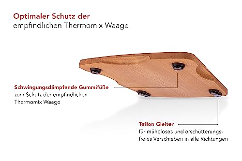 Ökologisches Gleitbrett für Thermomix TM6 und TM5 aus Eichenholz