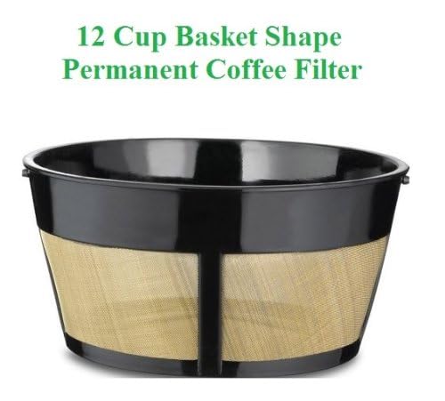 8-12 Cup Basket Shape Permanent Coffee Filter & a set of 6 Charcoal Water Filters for Cuisinart DCC-RWF1 Coffeemakers