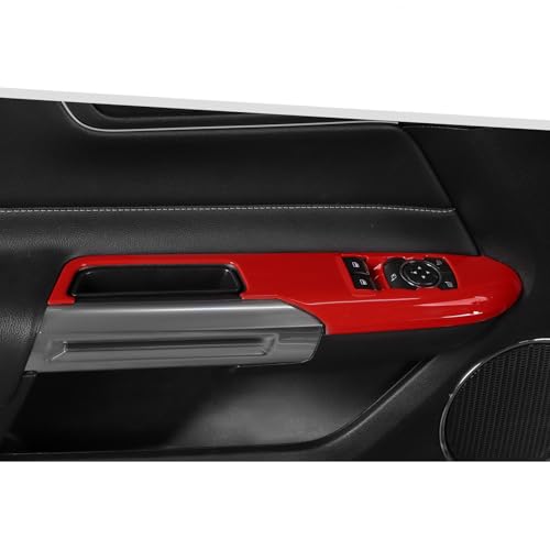 Panneaux d'interrupteurs de fenêtre Ford Mustang look sport rouge intérieur