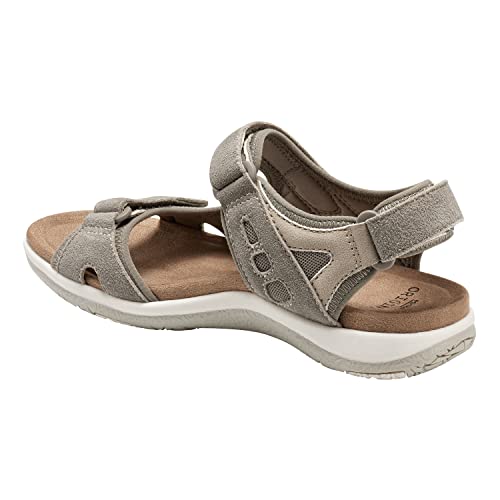 Earth Origins Women’s Skylar Sandal I Slip Resistant, Suede Sandals For Everyday - Granite - 8.5 #TOP2