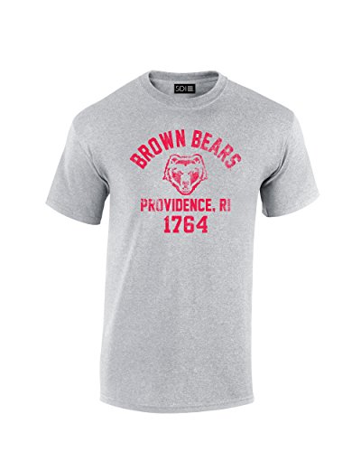 Brown bears mascot block arch t-shirt, medium, sport grey
