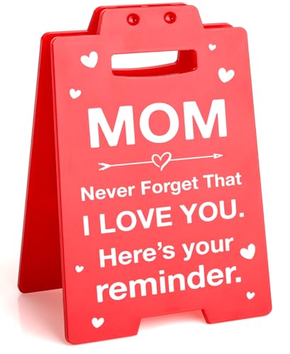 Lodeskee Mom Birthday Gifts, Valentines Day Gifts for Mom from Daughter Son, Mothers Day Gifts for Mom Mother in Law Stepmom Bonus Mom Single Mom, Cool Decorative Signs & Plaques for Mom, Red