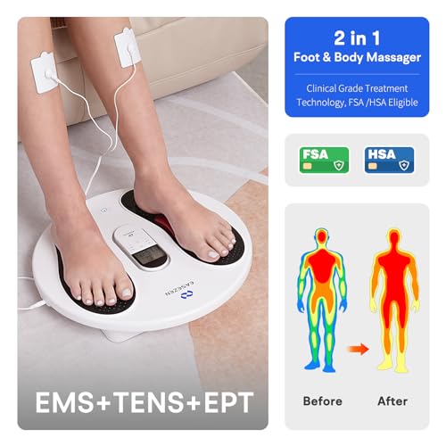 Easezen KTR-4029 Ems & Tens Foot Circulation Stimulator, Ems Foot Massager For Neuropathy, Electrical Foot Circulation Booster With Rechargeable Battery thumb #2