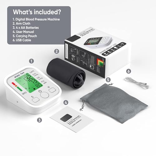 Image of Widely Pure Fully Automatic Digital Blood Pressure Monitor With Intellisense Technology With 4 Battries and USB Type C Cable Powered For Most Accurate Measurement