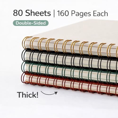 4-Pack A5 Spiral Notebooks, College Ruled 7mm Lined Paper, 160 Pages Each, Durable Poly Cover, Lay-Flat 180° – For School & Work, Subject & Project Notes (Assorted Colours) image 8