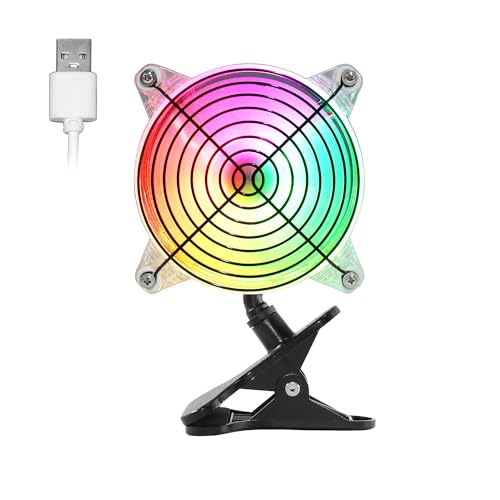 Ventilateur USB RVB 12cm pince robuste 5V pour habitacle de voiture