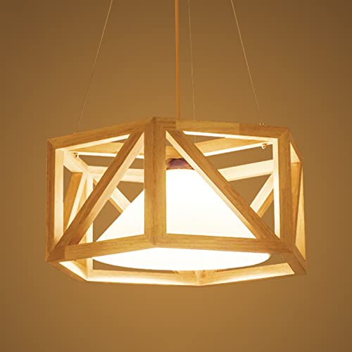 Lustre de Balcon Créatif en Bois et Suspension LED haut de gamme
