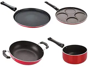 Nirlon nonstick Aluminium Utensils Set of 4 Pieces for Kitchen (2.6mm_FT13_KD10_SP(M)_UP4)