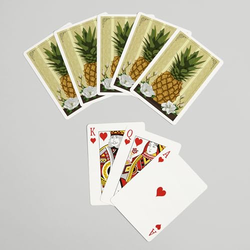 Baraja Colonial Pineapple con Magnolias 52 cartas póker miniatura 7