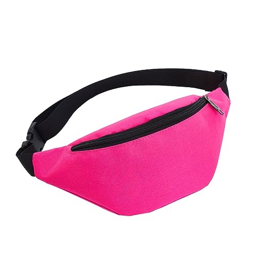 Surwin Solide Farbe Bauchtasche für Damen Herren, Gürteltasche Verstellbarem Riemen Hüfttasche Brusttasche Umhängetasche für Reisen Outdoor Sportarten Training Jogging Radfahren (Rosa)