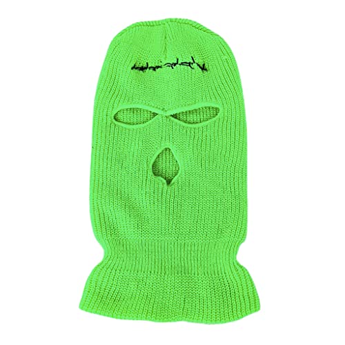 Cubierta de cara completa de 3 agujeros con letra de punto, no agradable, cuello bordado, ciclismo, escalada, entrenamiento para hombres, 7 y 7, M