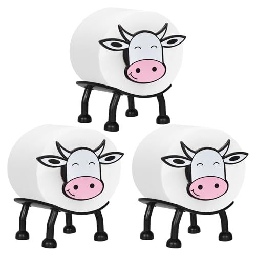 Toilettenpapierhalter mit Milchkuh,3 PCS Lustiger Toilettenpapierhalter, Klopapier Aufbewahrung,Deko Badezimmer,Generisch,Geeignet für Rollen Größer als 28 mm,Geschenk für Familie und Freunde