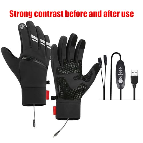 Guantes calefactables mujer USB para moto y esquí con tres niveles térmicos 7