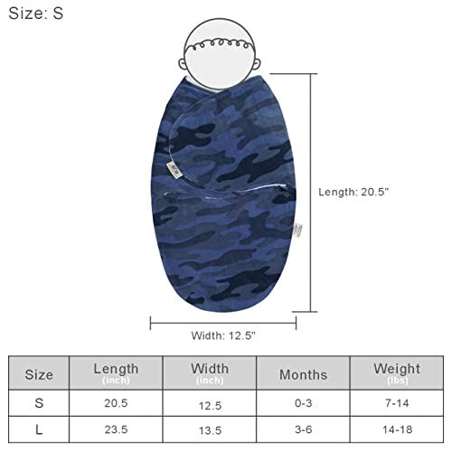 Image of BlueSnail Baby Swaddle, Soft and Comfortable, Newborn Easy Wrap Receiving Blanket, Suitable for 0-3 /3-6 Months (Dark Blue, 0-3 Months)