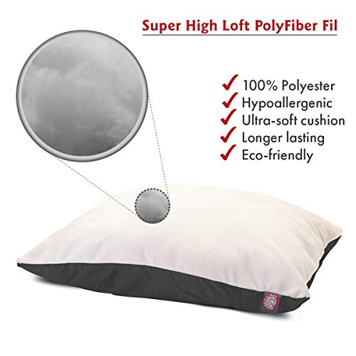 Majestic Pet 30 x 40 Gray Rectangle Pillow Pet Dog Bed with Sherpa, Medium (40 in. x 30 in.) - Image 4