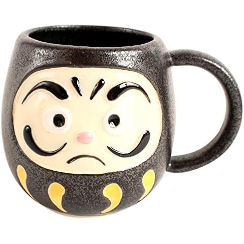 Mino ware Japanese Pottery Mug Cup Daruma Shape Matte Black made in Japan (Japan Import) CPM012 Cover