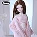 Doll Clothes Set for BJD, Resin Toy Accessories Cardigan+ Vest+ Pants (Pink, for 1/4 BJD Doll)