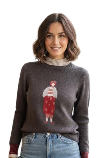 Women Sweater for Winter Woolen Warm Stretch Relax Fit Sweaters for Women Winter Wear Stylish Casual Winter Top - Brown-image-22