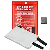 DOKIBI Emergency Fire Blanket, 40'x40' Fiberglass Suppression Fire Retardant Blankets for Home, Kitchen, Camping, Grill, Car, Office, Warehouse with Hooks(1 Pack)