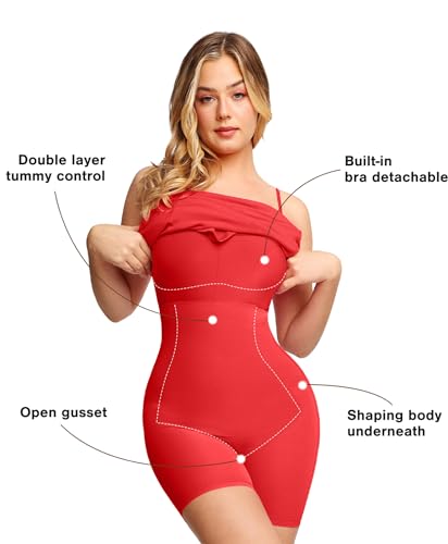 Image of Popilush Maxi Bodycon Dress with Built in Bra, Long Shapewear Dresses | Tummy Control, Floor-length, Formal Occasions, Wedding Guest and Engagement