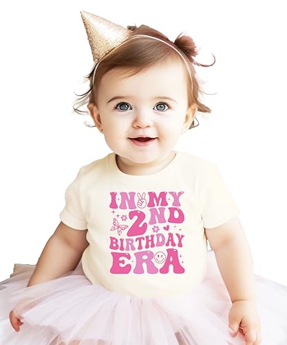 in My 2nd Birthday Era T-Shirt for Toddler Girly Trendy Two Year Old Girls Party T-Shirt
