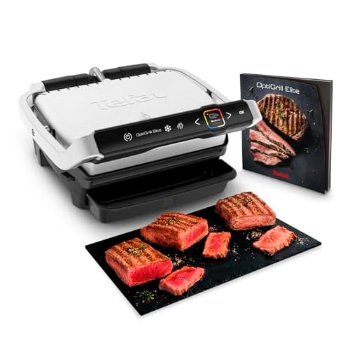 Tefal Optigrill Elite GC750D | Kontaktgrill | Elektrischer IndoorGrill | 12 automatische Grillprogramme | Intuitiver Sensor | Grillboost-Funktion | Spülmaschinengeeignetes Zubehör | App | 2000W