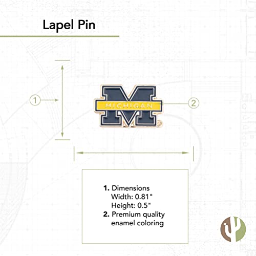 Desert Cactus University of Michigan Lapel Pins Wolverines UM U of M Logo Enamel Made of Metal2